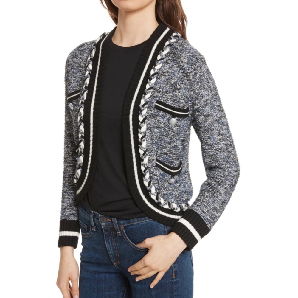 Veronica Beard Blue Tweed Cardigan - NWOT